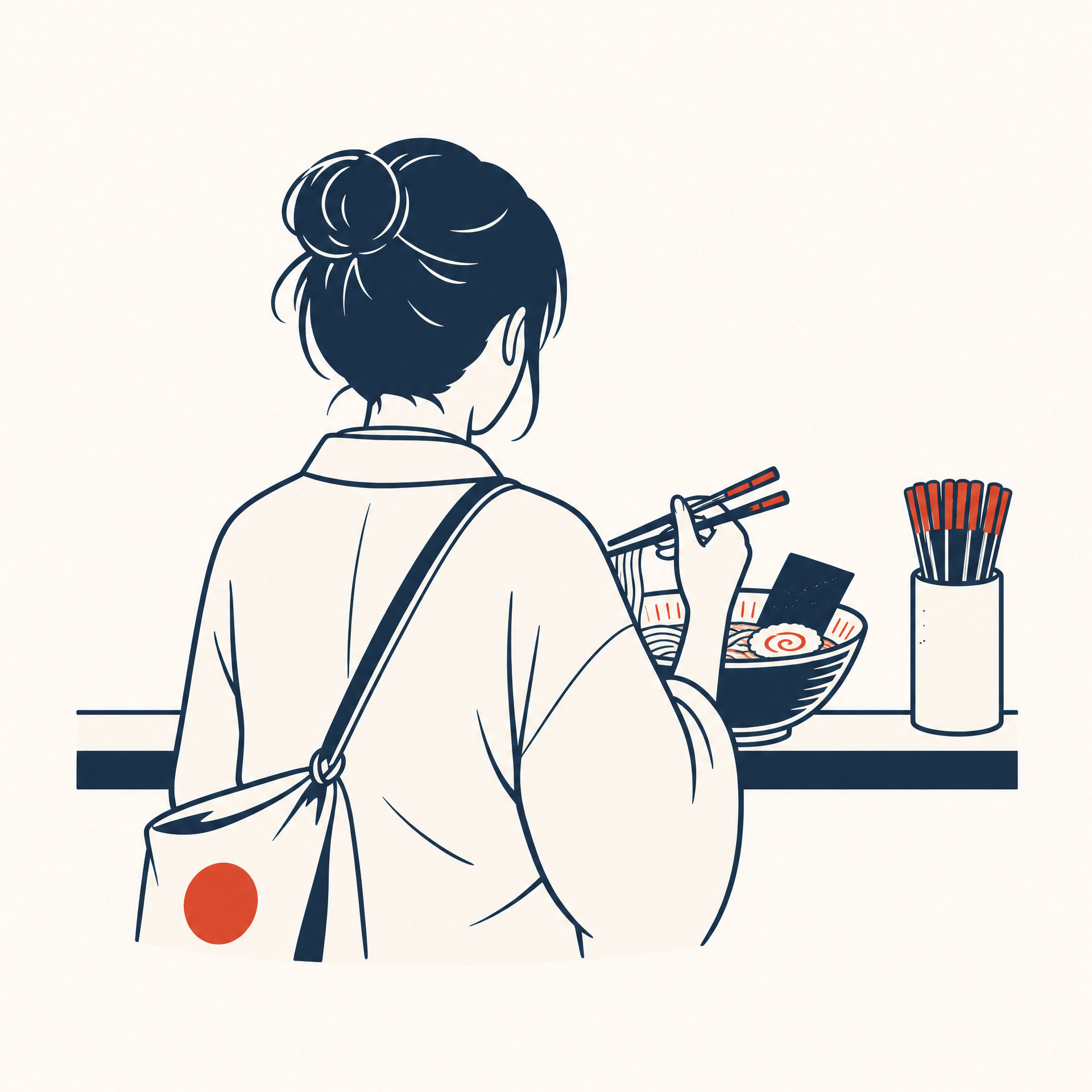 Illustrated anonymous avatar of Masa eating ramen